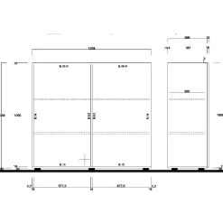 Garnero Arredamenti Credenza alta 121x111h cm 2 ante samoa con serigrafia Paradise Rovere Sale