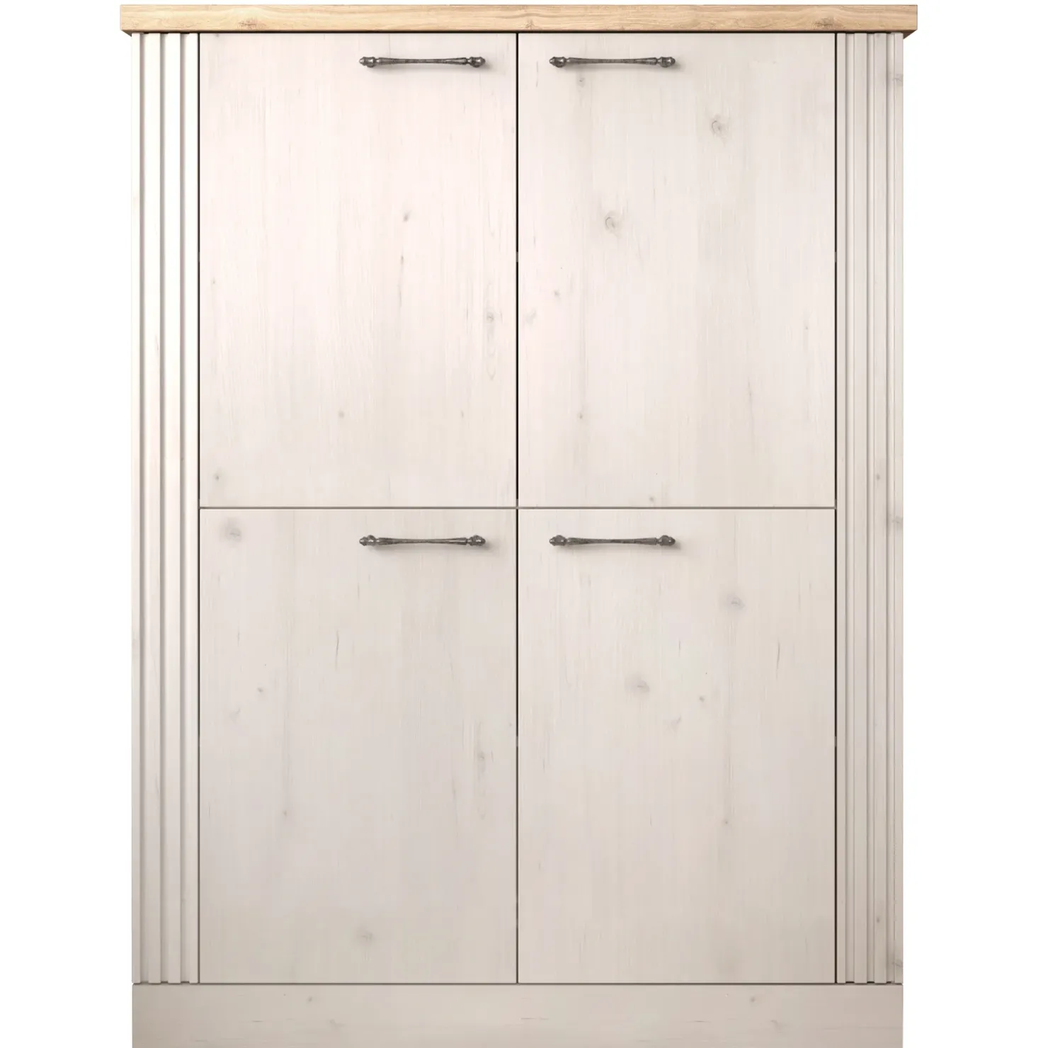 Garnero Arredamenti Credenza alta 118x160h cm 4 ante rovere bianco frassinato Armonia