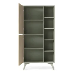 Garnero Arredamenti Credenza alta 80x160h cm 2 ante verde salvia rovere Myrta Rovere - Verde salvia New