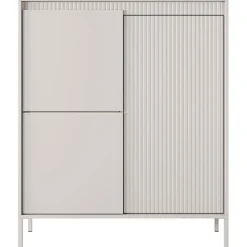 Garnero Arredamenti Credenza alta 104x124h cm 3 ante cannettato Ciar Beige Clearance