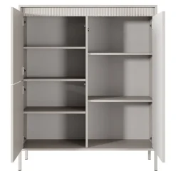 Garnero Arredamenti Credenza alta 104x124h cm 3 ante cannettato Ciar Beige Clearance