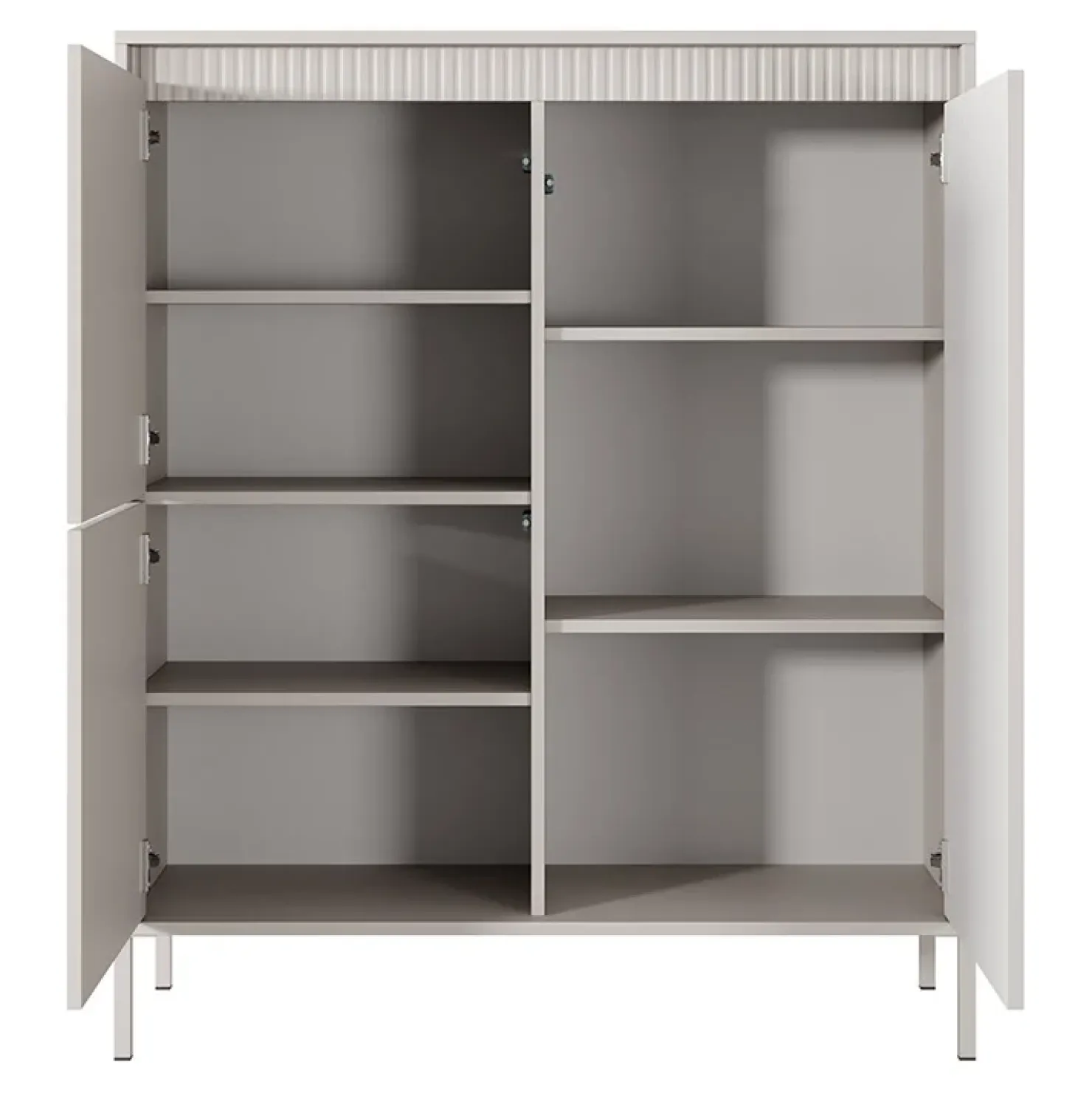 Garnero Arredamenti Credenza alta 104x124h cm 3 ante cannettato Ciar Beige Clearance