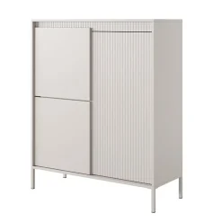 Garnero Arredamenti Credenza alta 104x124h cm 3 ante cannettato Ciar Beige Clearance
