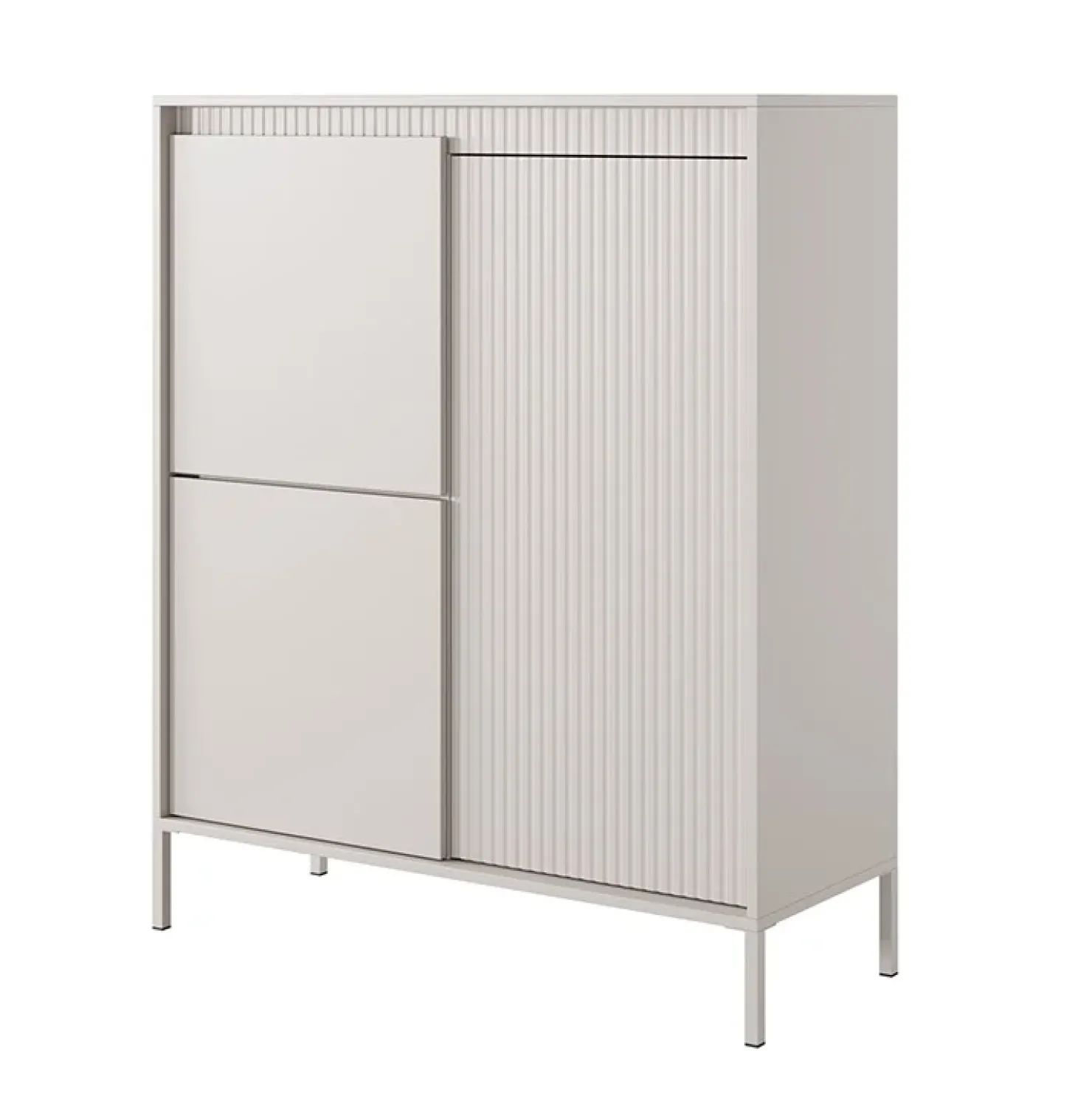 Garnero Arredamenti Credenza alta 104x124h cm 3 ante cannettato Ciar Beige Clearance