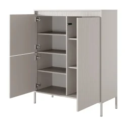 Garnero Arredamenti Credenza alta 104x124h cm 3 ante cannettato Ciar Beige Clearance