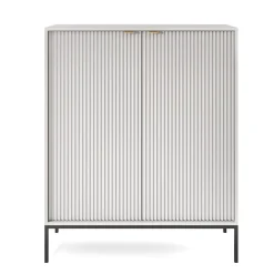 Garnero Arredamenti Credenza alta 104x125h cm 2 ante soggiorno Alisa Grigio Sale