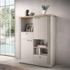 Garnero Arredamenti Credenza alta 118x160h cm 2 ante 2 cassetti 3 vani rovere bianco frassinato Armonia