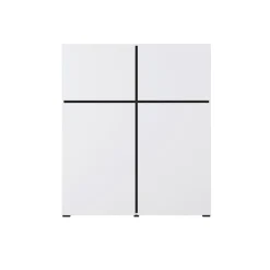 Garnero Arredamenti Credenza alta 120x140h cm 4 ante moderna nero Lolla Bianco Opaco Discount