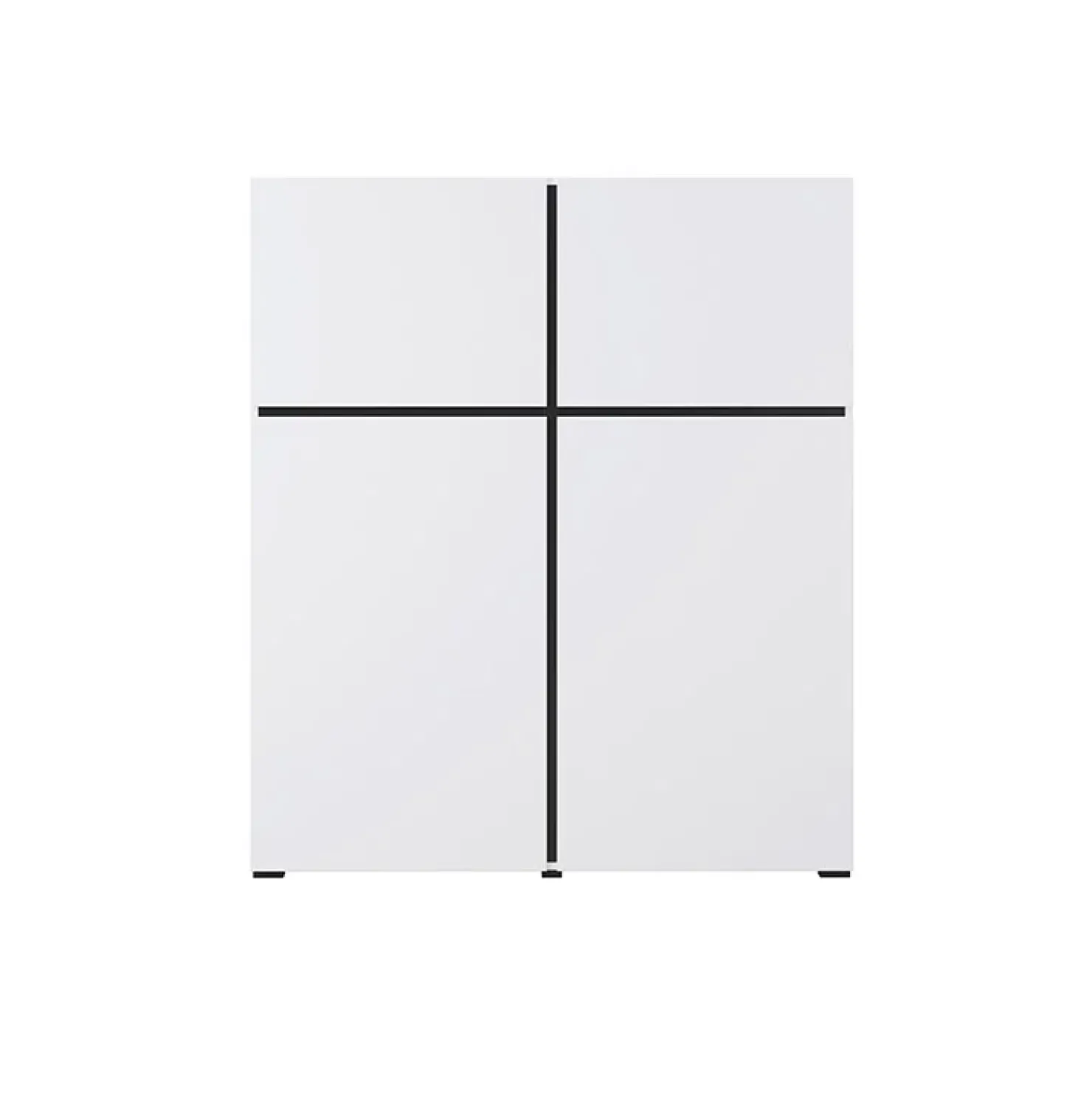 Garnero Arredamenti Credenza alta 120x140h cm 4 ante moderna nero Lolla Bianco Opaco Discount