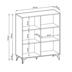 Garnero Arredamenti Credenza alta 104x119h cm 2 ante moderna soggiorno quercia nero Becca Outlet