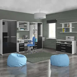 Garnero Arredamenti Credenza alta 90x198h cm bianco opaco nero lucido Lexy New