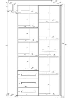 Garnero Arredamenti Credenza alta 90x198h cm bianco opaco nero lucido Lexy New