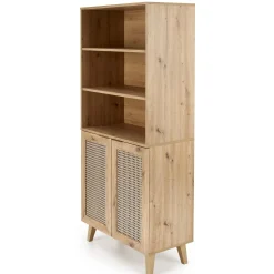 Garnero Arredamenti Credenza alta 80x173h cm con libreria 2 ante 3 vani moderna rovere Sombra Online