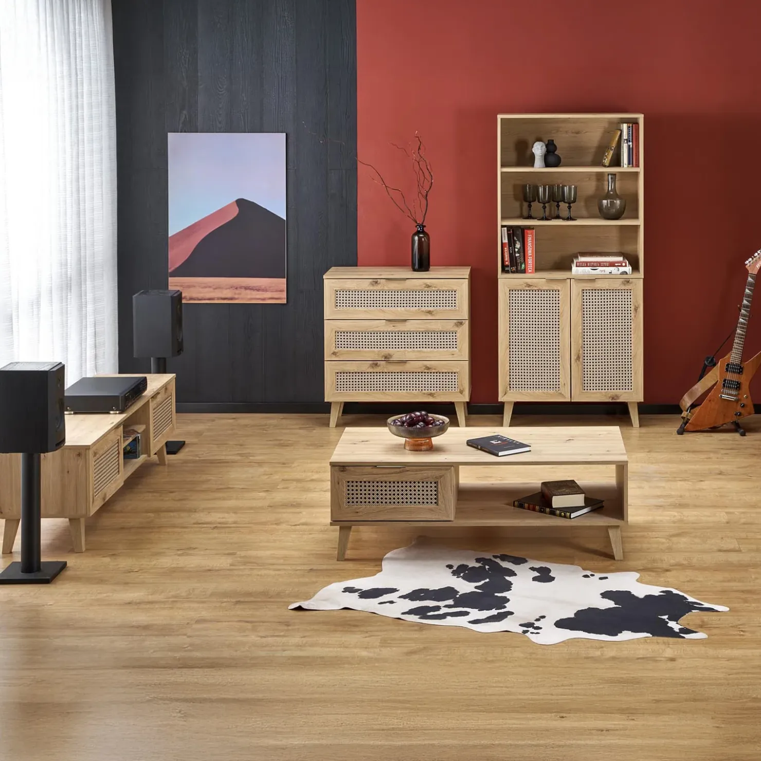 Garnero Arredamenti Credenza alta 80x173h cm con libreria 2 ante 3 vani moderna rovere Sombra Online