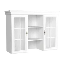 Garnero Arredamenti Credenza alta 128x195h cm con vetrina shabby Kelly Bianco Frassinato New