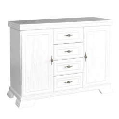 Garnero Arredamenti Credenza alta 128x195h cm con vetrina shabby Kelly Bianco Frassinato New