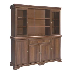 Garnero Arredamenti Credenza alta 168x195h cm con vetrina arte povera quercia Kelly Noce New