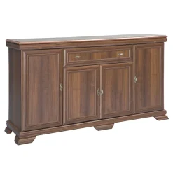 Garnero Arredamenti Credenza alta 168x195h cm con vetrina arte povera quercia Kelly Noce New