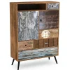 Garnero Arredamenti Credenza alta 100x140h cm industrial multicolore acciaio nero Kabul Best