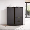 Garnero Arredamenti Credenza alta 103x123h cm moderna 2 ante 2 cassetti antracite Nebula Sale