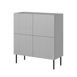 Garnero Arredamenti Credenza alta 100x110h cm moderna soggiorno grigio chiaro nero Cadice Hot