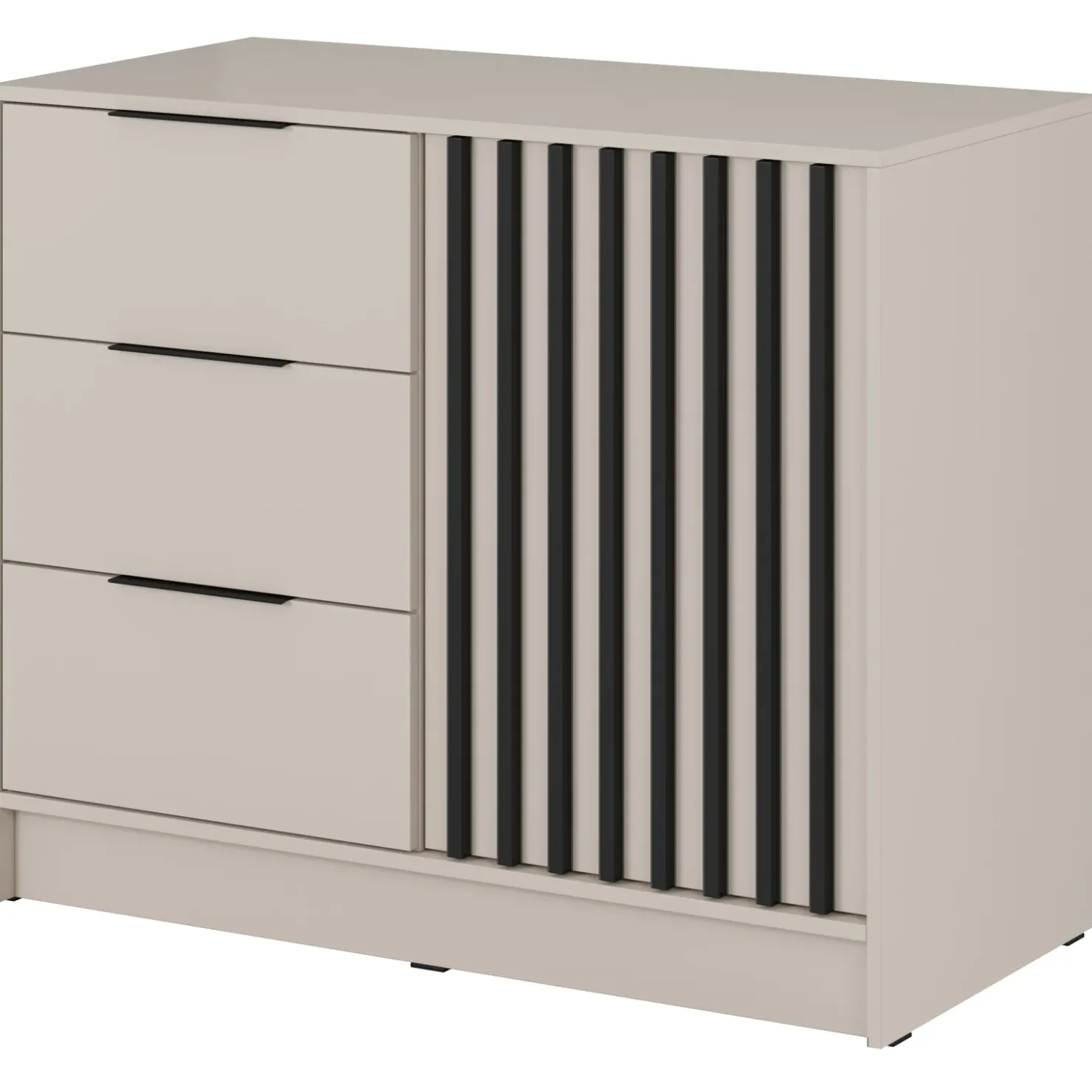 Garnero Arredamenti Credenza moderna 105x86h cm 3 cassetti cashmere Miller Beige