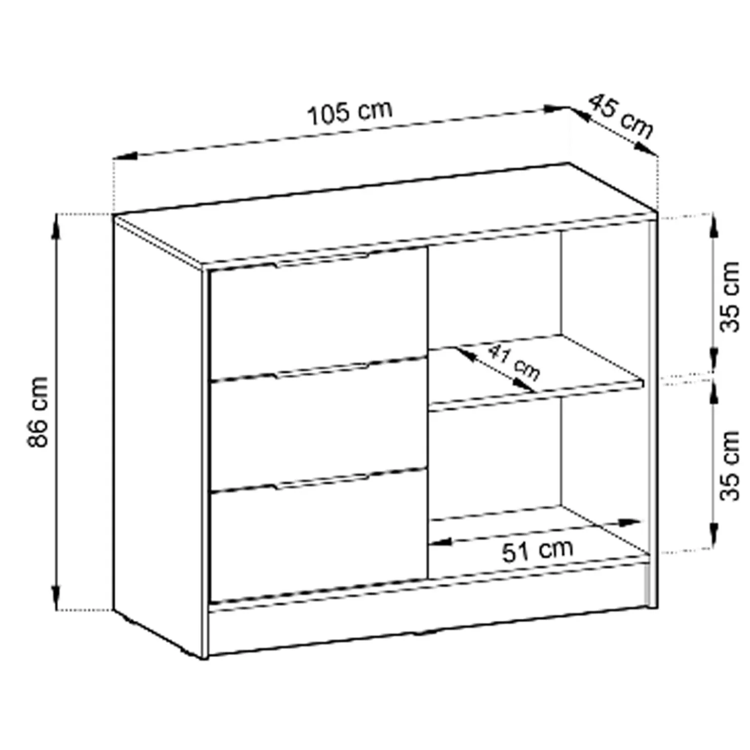 Garnero Arredamenti Credenza moderna 105x86h cm 3 cassetti cashmere Miller Beige