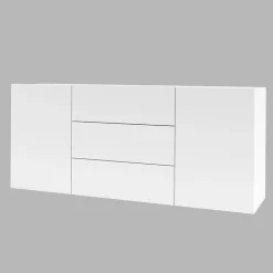 Garnero Arredamenti Credenza sospesa 140x63h cm moderna  bianca Fusion Bianco Opaco Best