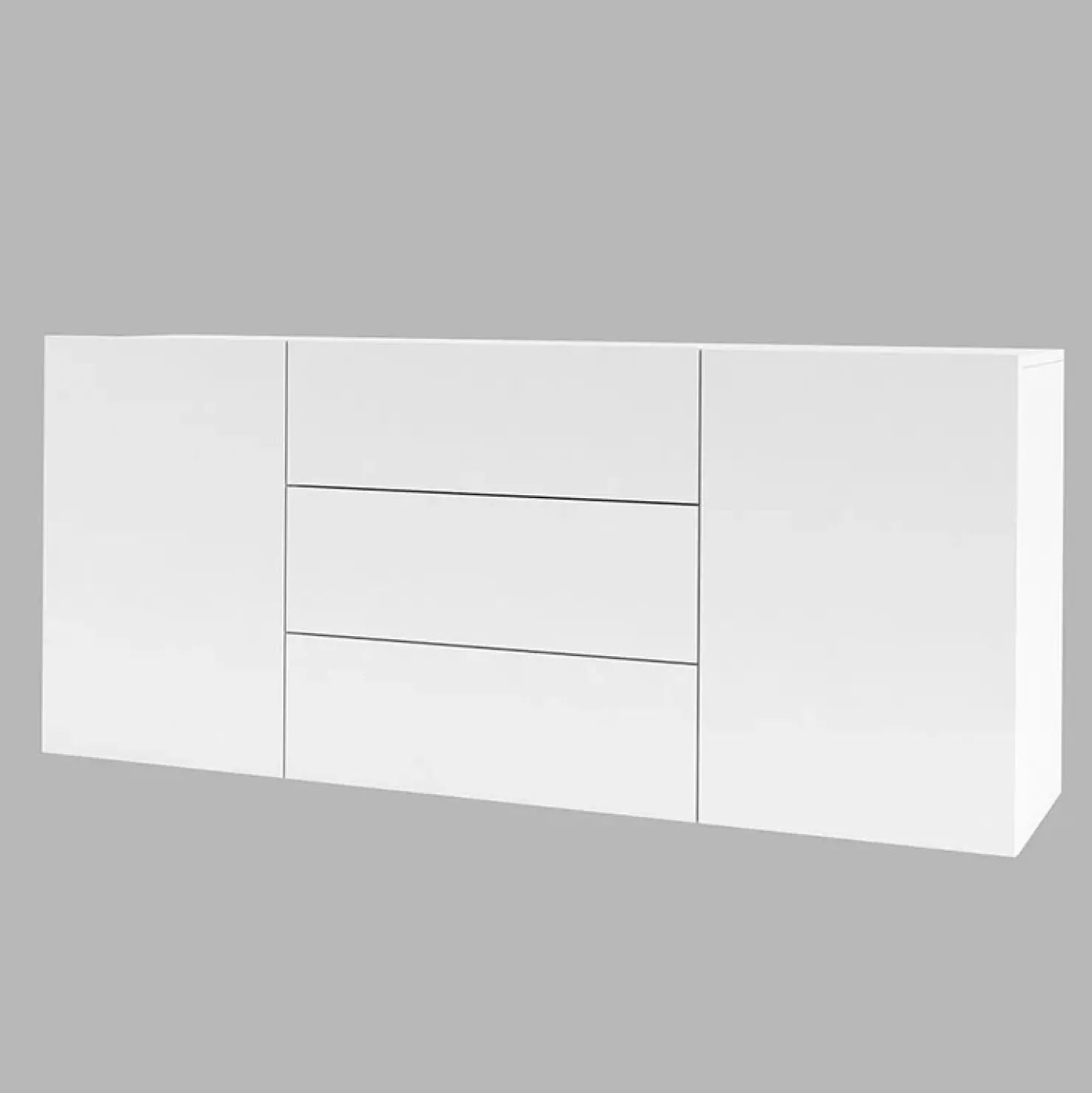 Garnero Arredamenti Credenza sospesa 140x63h cm moderna bianca Fusion Bianco Opaco Best
