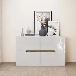 Garnero Arredamenti Credenza 120x78cm 2 ante moderna bianco lucido Biancastagno