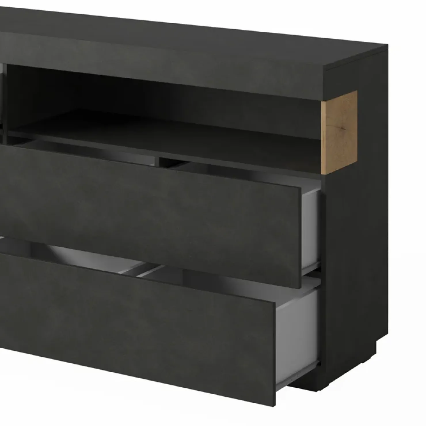 Garnero Arredamenti Credenza 169x85h cm 1 anta 3 cassetti antracite rovere Bahama Antracite - Rovere Rustico Sale