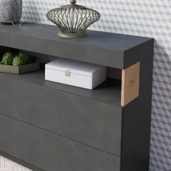 Garnero Arredamenti Credenza 169x85h cm 1 anta 3 cassetti antracite rovere Bahama Antracite - Rovere Rustico Sale
