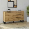 Garnero Arredamenti Credenza 144x83h cm 1 anta 3 cassetti moderna quercia nero Petra Clearance
