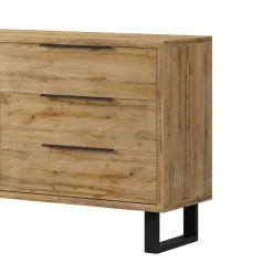 Garnero Arredamenti Credenza 144x83h cm 1 anta 3 cassetti moderna quercia nero Petra Clearance