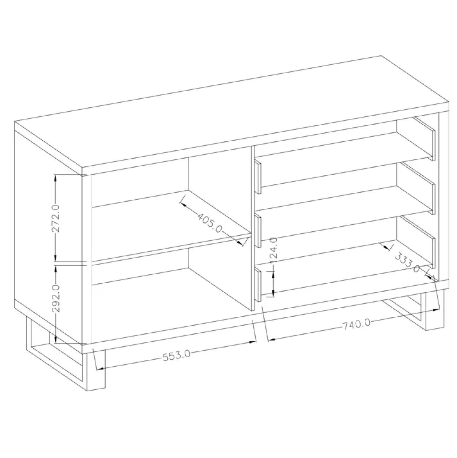 Garnero Arredamenti Credenza 144x83h cm 1 anta 3 cassetti moderna quercia nero Petra Clearance