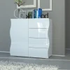 Garnero Arredamenti Credenza 90x81h cm 1 anta 4 cassetti soggiorno bianco lucido Sea Gihome® Best