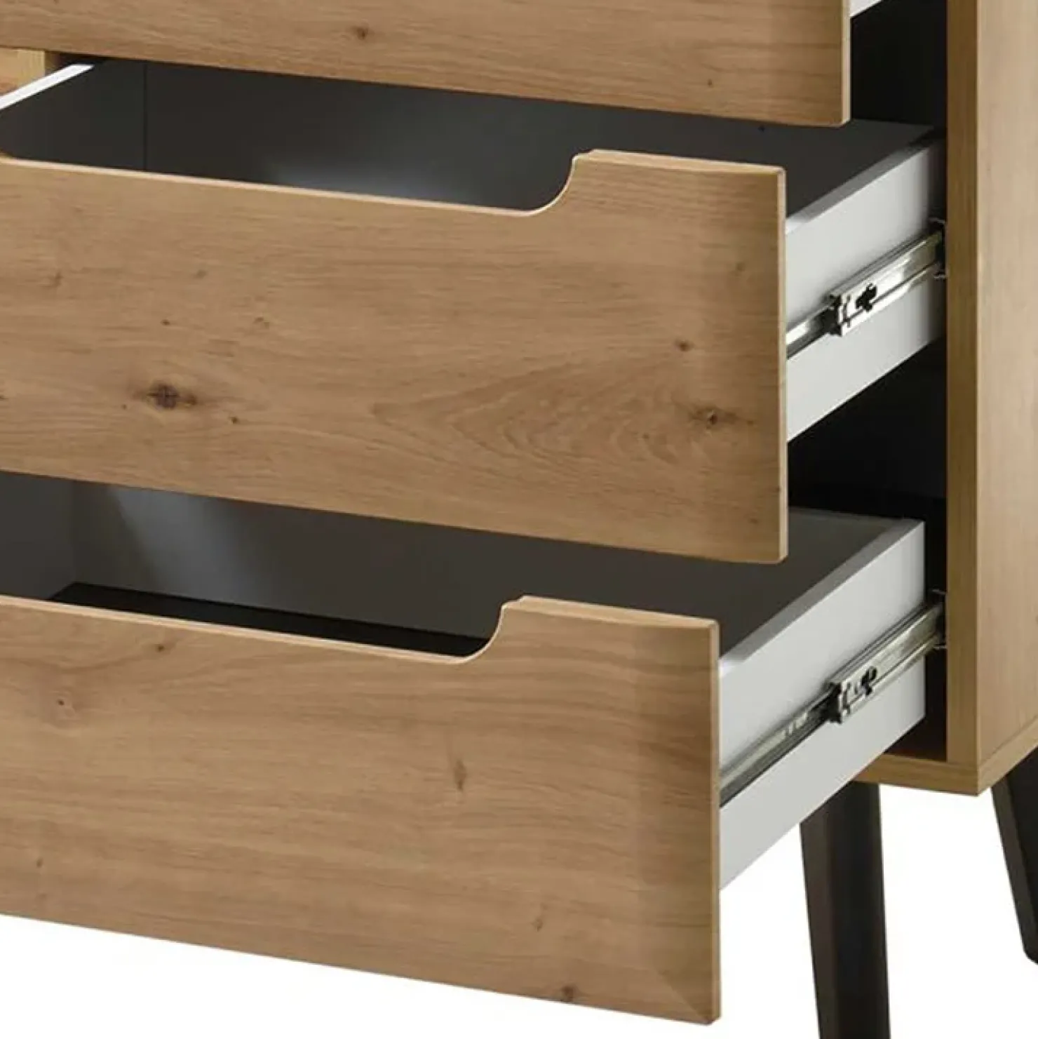 Garnero Arredamenti Credenza 107x83h cm 1 anta 3 cassetti moderna rovere Alimena Gihome® Outlet