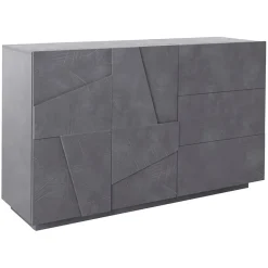 Garnero Arredamenti Credenza 143x86h cm 2 ante 3 cassetti moderna Zenzero Gihome® Ossido Discount