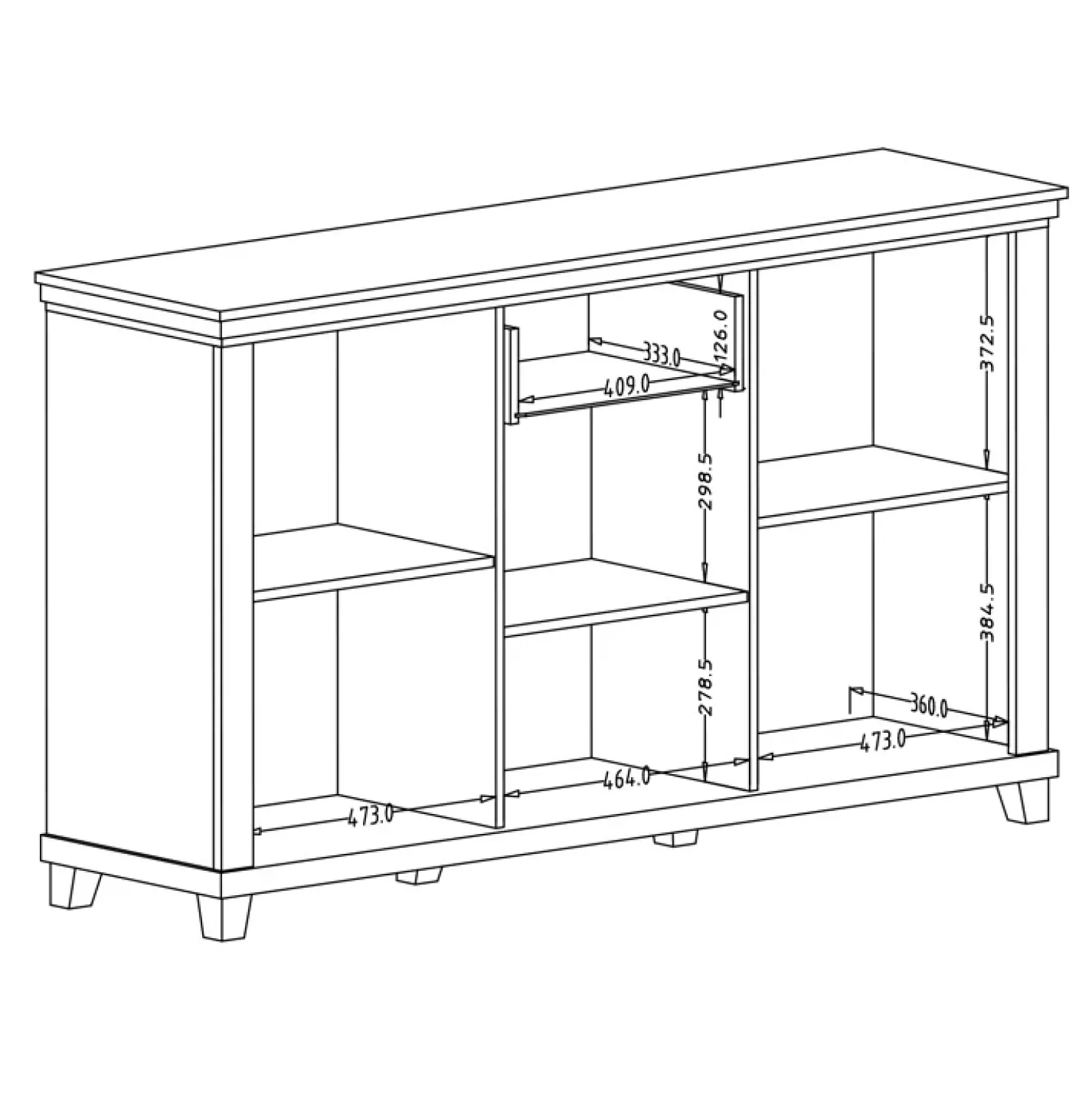 Garnero Arredamenti Credenza 160x93h cm 3 ante 1 cassetto moderna quercia Texel Verde