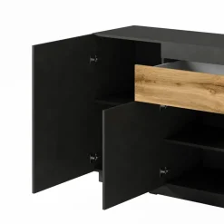 Garnero Arredamenti Credenza 150x85h cm 3 ante 1 cassetto moderna antracite rovere Bahama Best