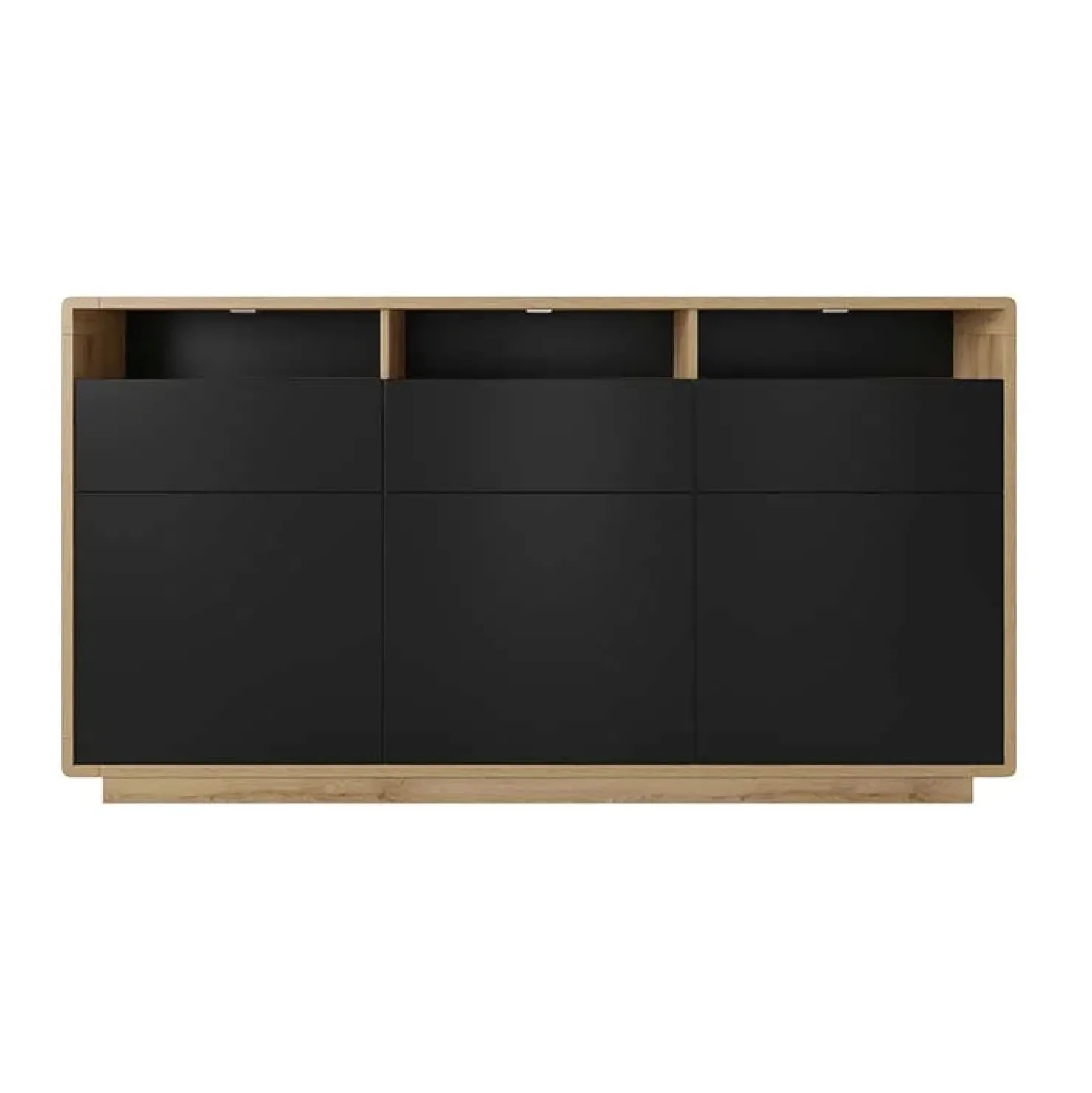 Garnero Arredamenti Credenza 180x96h cm 3 ante 3 cassetti moderna nero opaco rovere Esmond Online