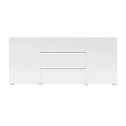 Garnero Arredamenti Credenza 140x63h cm 2 ante 3 cassetti  moderna soggiorno bianca Fusion Bianco Opaco Sale