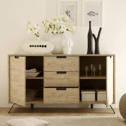 Garnero Arredamenti Credenza 156x86h cm 2 ante 3 cassetti moderna sherwood oak Juvena Sale