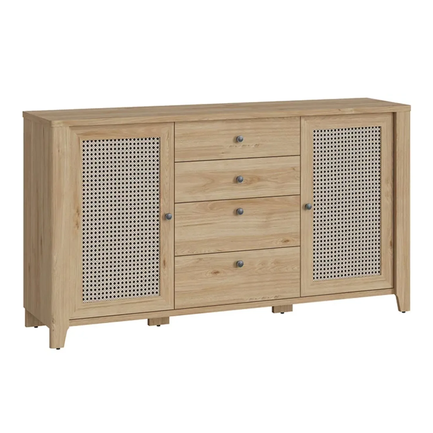 Garnero Arredamenti Credenza 164x91h cm 2 ante 4 cassetti moderna rovere naturale Astoria Sale