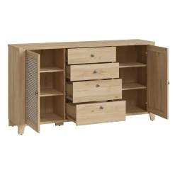 Garnero Arredamenti Credenza 164x91h cm 2 ante 4 cassetti moderna rovere naturale Astoria Sale