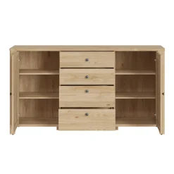 Garnero Arredamenti Credenza 164x91h cm 2 ante 4 cassetti moderna rovere naturale Astoria Sale