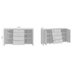 Garnero Arredamenti Credenza 164x91h cm 2 ante 4 cassetti moderna rovere naturale Astoria Sale