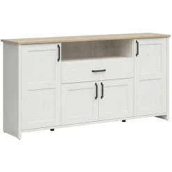 Garnero Arredamenti Credenza 194x99h cm 4 ante 1 cassetto scandinava bianco frassinato rovere Lars Best