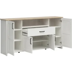 Garnero Arredamenti Credenza 194x99h cm 4 ante 1 cassetto scandinava bianco frassinato rovere Lars Best