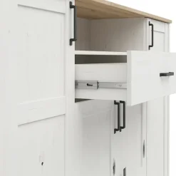 Garnero Arredamenti Credenza 194x99h cm 4 ante 1 cassetto scandinava bianco frassinato rovere Lars Best